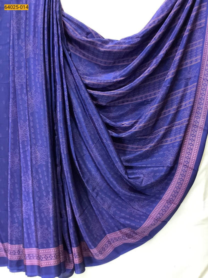 Crepe Silk Printed Saree with Matching Blouse – Lightweight & Elegant