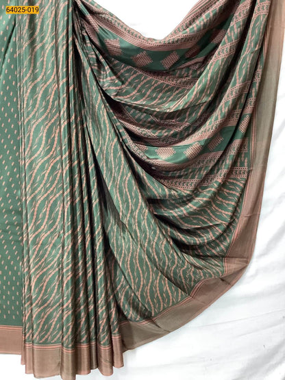 Crepe Silk Printed Saree with Matching Blouse – Lightweight & Elegant