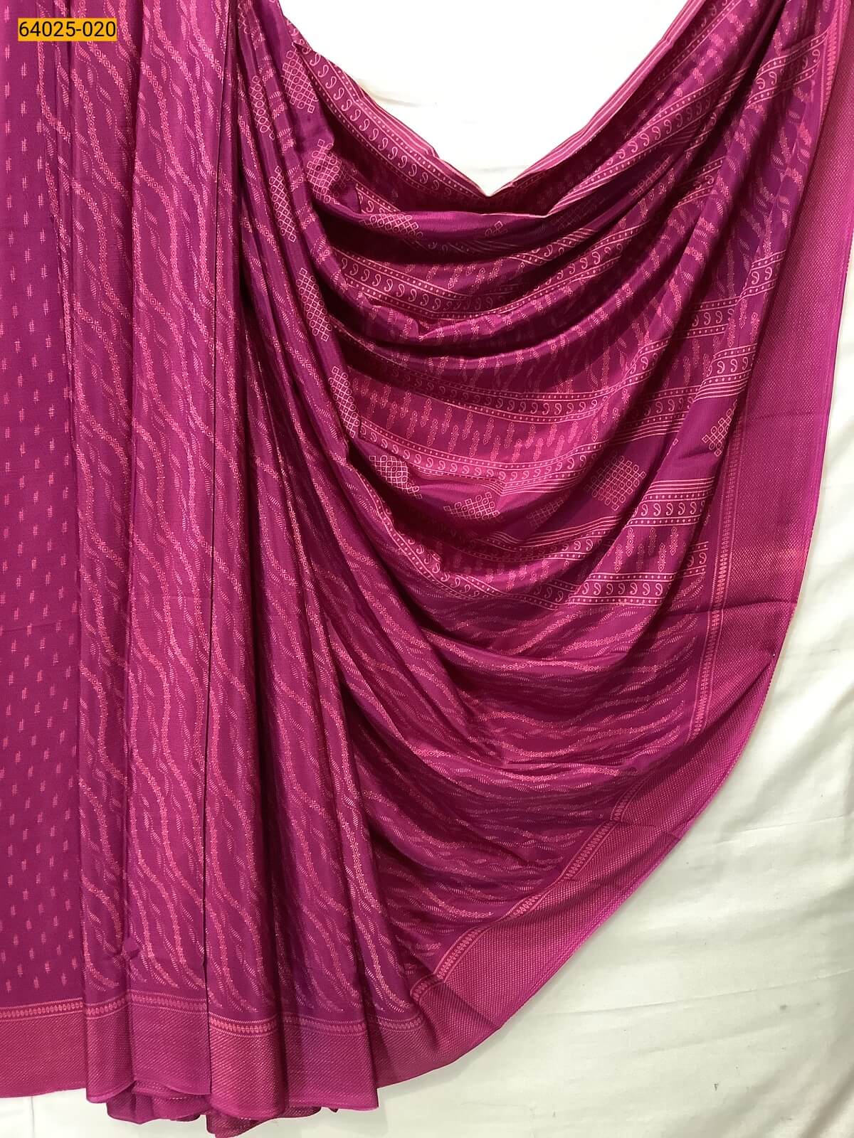 Crepe Silk Printed Saree with Matching Blouse – Lightweight & Elegant