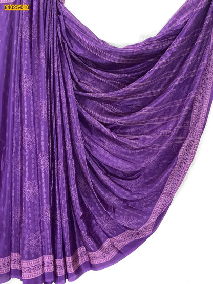 Crepe Silk Printed Saree with Matching Blouse – Lightweight & Elegant