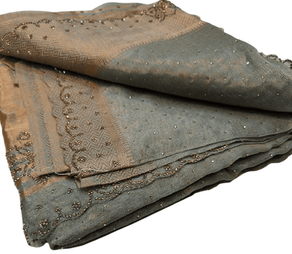 Cutwork Border Saree – Jarkan Stone Work Collection