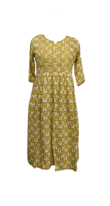 Branded Umbrella Kurti with Pocket – Rayon & Popcorn Fabric