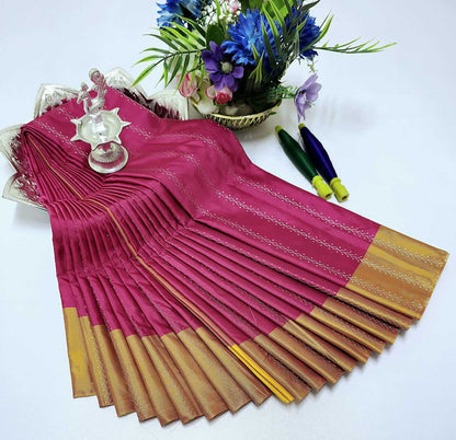 Grand Soft Silk Saree with Zari Pallu – Wedding & Party Wear