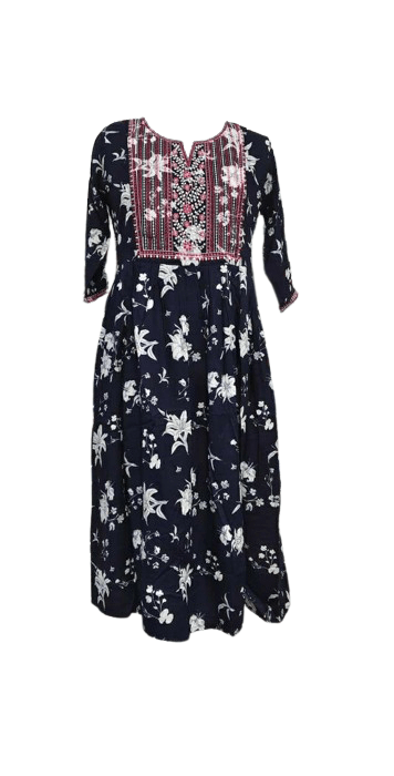 Branded Umbrella Kurti with Pocket – Rayon & Popcorn Fabric