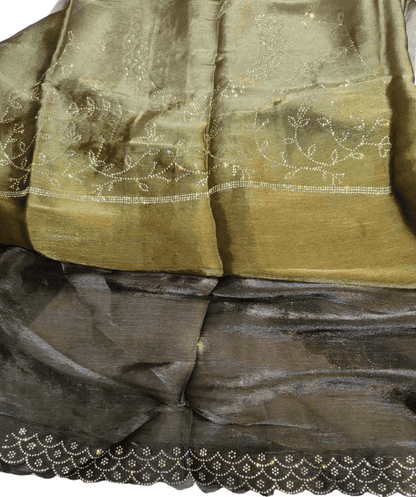 Jimmy Choo Fabric Saree – Double Shade with Jarkan Stone Work