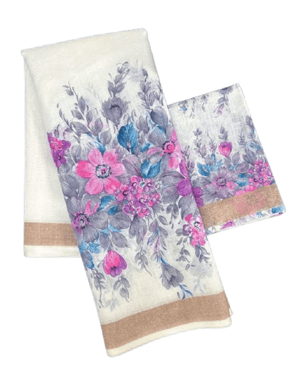 Digital Print Linen Saree – Plain Linen Collection with Matching Blouse