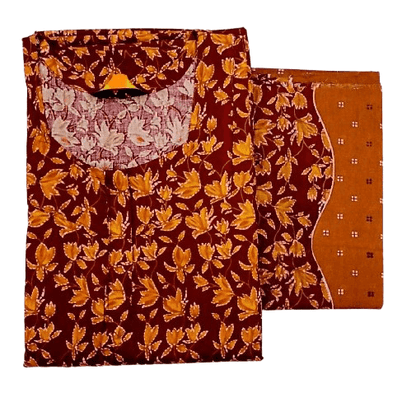 Pure Cotton Nighty with Dupatta Set – Batik Design Collection