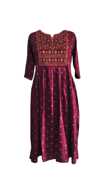 Branded Umbrella Kurti with Pocket – Rayon & Popcorn Fabric