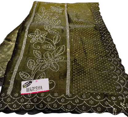 Jimmy Choo Fabric Saree – Double Shade with Jarkan Stone Work
