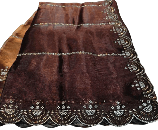 Jimmy Choo Fabric Saree – Double Shade with Jarkan Stone Work