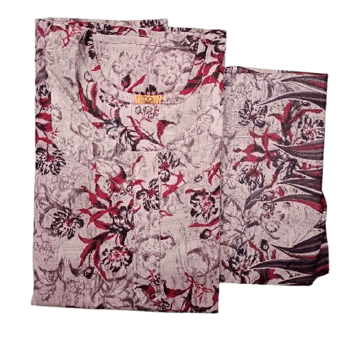 Pure Cotton Nighty with Dupatta Set – Batik Design Collection