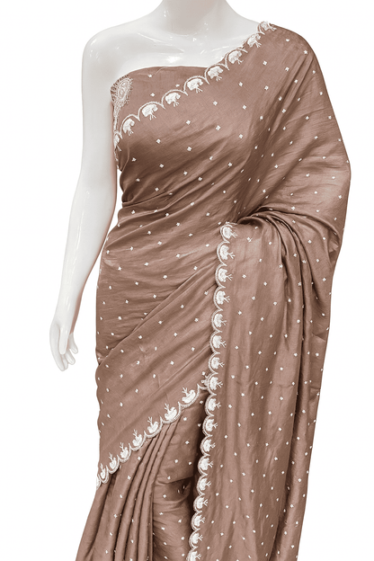 Saree with Kashmiri Style Thread