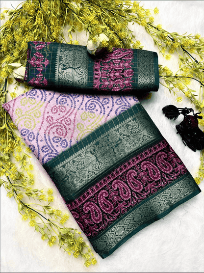 Dola Chex Premium Saree – Digital Print with Jacquard Border