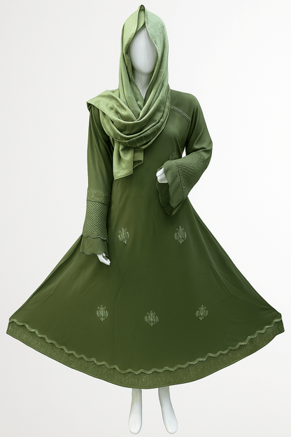 Ultimate Nida Abaya – Double Umbrella Stone Work Collection